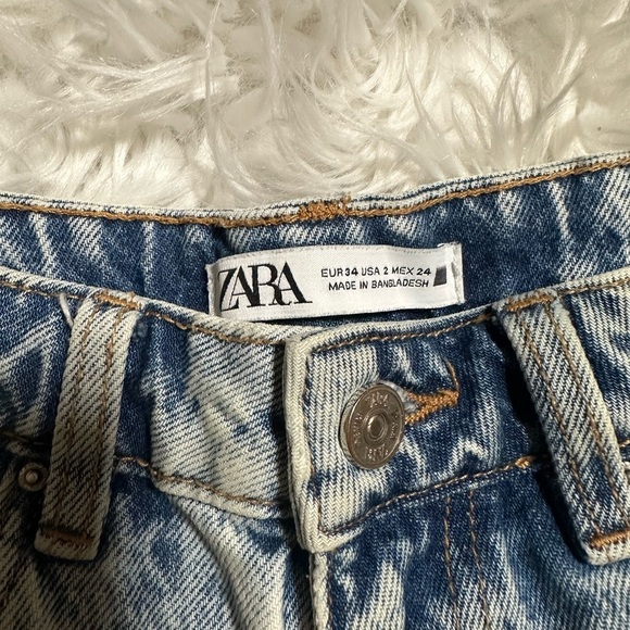 Zara Light Blue High Rise Denim Shorts Size 2 - Picture 5 of 5